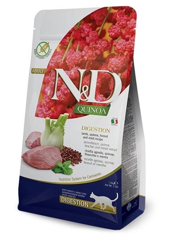 Farmina N&D Quinoa Digestion Lamm und Fenchel - Trockenfutter für Katzen - 1,5 kg