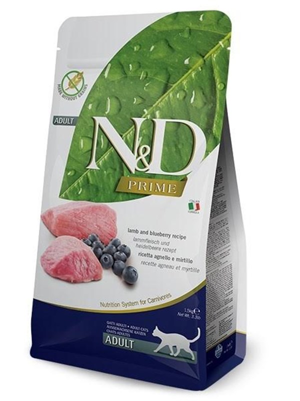 15 kg Farmina N&D getreidefrei Adult mit Lamm & Heidelbeere Katzenfutter trocken
