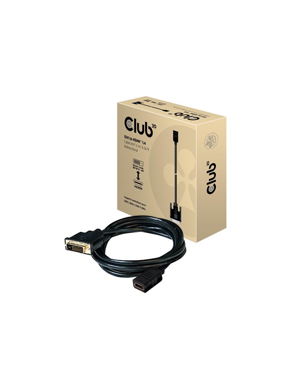 CLUB3D DVI auf HDMI Kabel St./B. 2m Bidirektional
