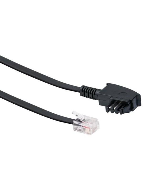 Schwaiger phone cable - 10 m - black - Schwarz