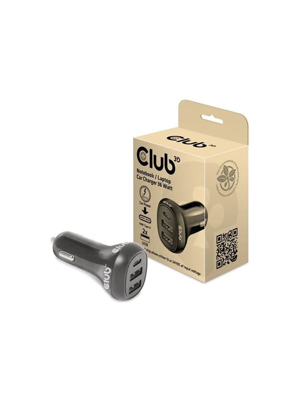 CLUB3D USB KFZ-Ladegerät 1xUSB C 2xUSB A 36W 12/24V retail