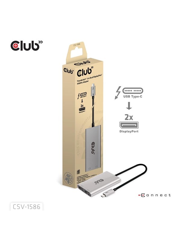 CLUB3D CSV-1586 Schnittstellen-Hub Thunderbolt 3 40000 Mbit/s Silber