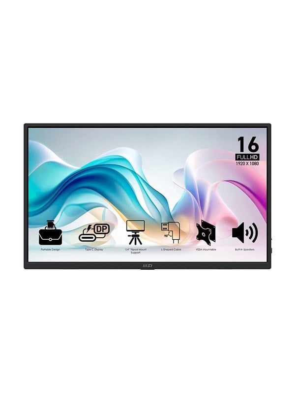 Msi Pro Mp165de E6 Zoll Full Hd Ips Mobiler Monitor 60Hz 16:9 Hdmi/2X Usb-C Mit Kickstand Größe 15.6 Schwarz - Bild 4