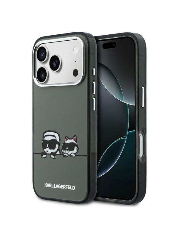 Karl Lagerfeld IML Karl  Choupette Peekaboo Logo MagSafe Case for iPhone 17 Pro Max - Black