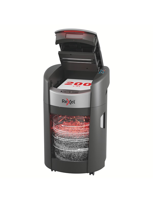 Rexel ShredMax AutoFeed+ 200X Partikelschnitt Aktenvernichter P4