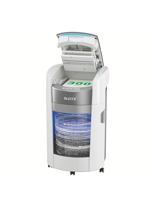 Leitz Aktenvernichter IQ OptiMax Office 300, 8041-00-00, Partikelschnitt (P-5) 4002432143306 Leitz