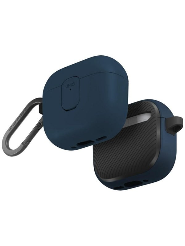 UNIQ Clyde Hülle für Apple AirPods 4, Schwarz Blau