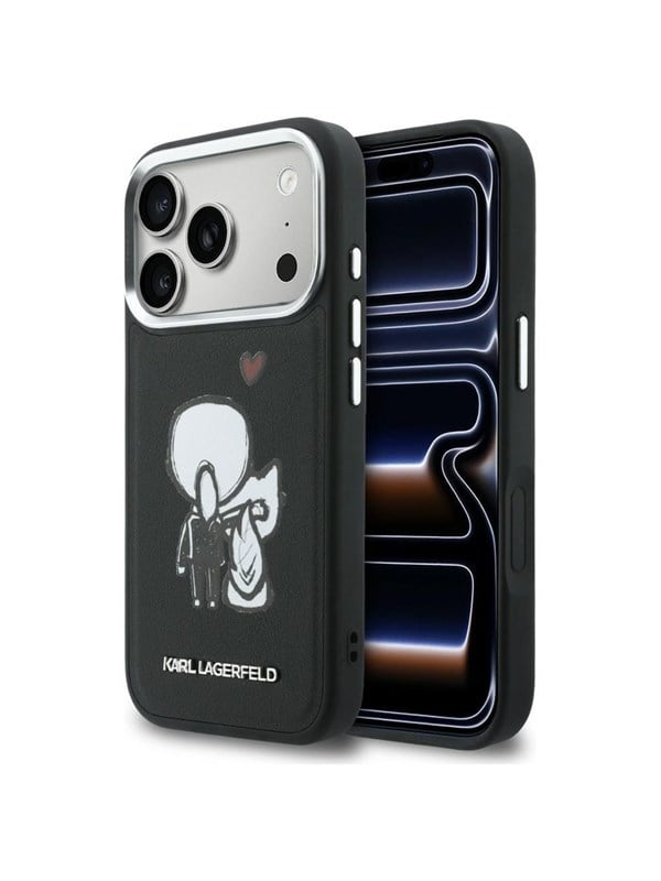 Karl Lagerfeld Karl  Choupette Back Logo MagSafe Case for iPhone 17 Pro Max - Black