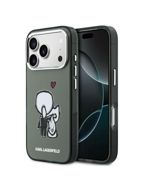 Karl Lagerfeld Karl  Choupette Back MagSafe Case for iPhone 17 Pro Max - Black