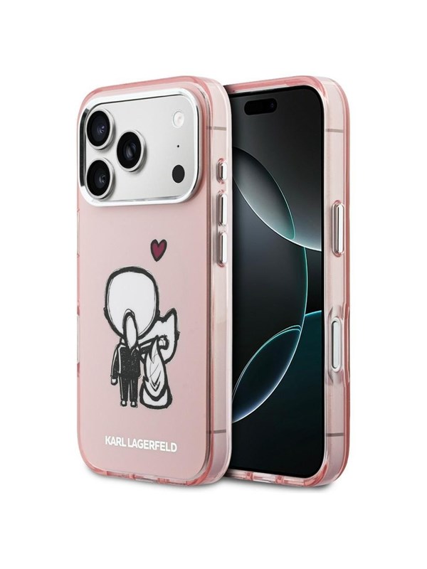 Karl Lagerfeld Karl  Choupette Back MagSafe Case for iPhone 17 Pro - Pink