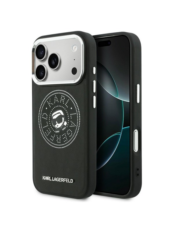 Karl Lagerfeld Point & Karl Sketch MagSafe Case for iPhone 17 Pro Max - Black