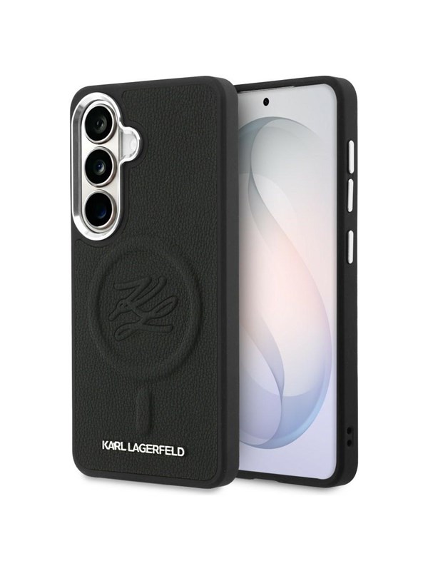 MagSafe Hülle für Samsung Galaxy S26 S942, Karl Lagerfeld, Initial Logo Debossed, Schwarz