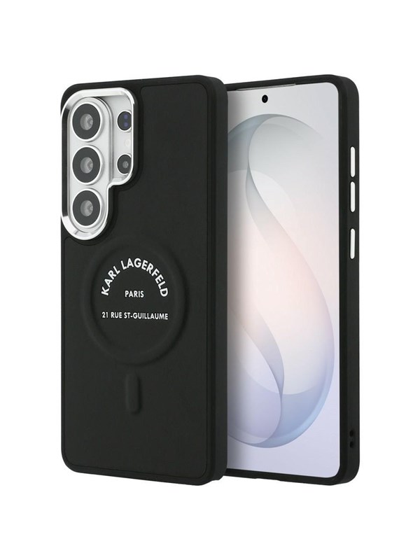 Karl Lagerfeld Embossed Ring RSG Logo MagSafe Case for Samsung Galaxy S26 Ultra - Black