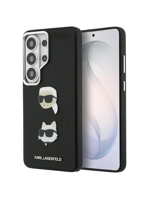 Hülle für Samsung Galaxy S26 Ultra S948, Karl Lagerfeld, Saffiano Karl & Choupette's Head Pin, Schwarz