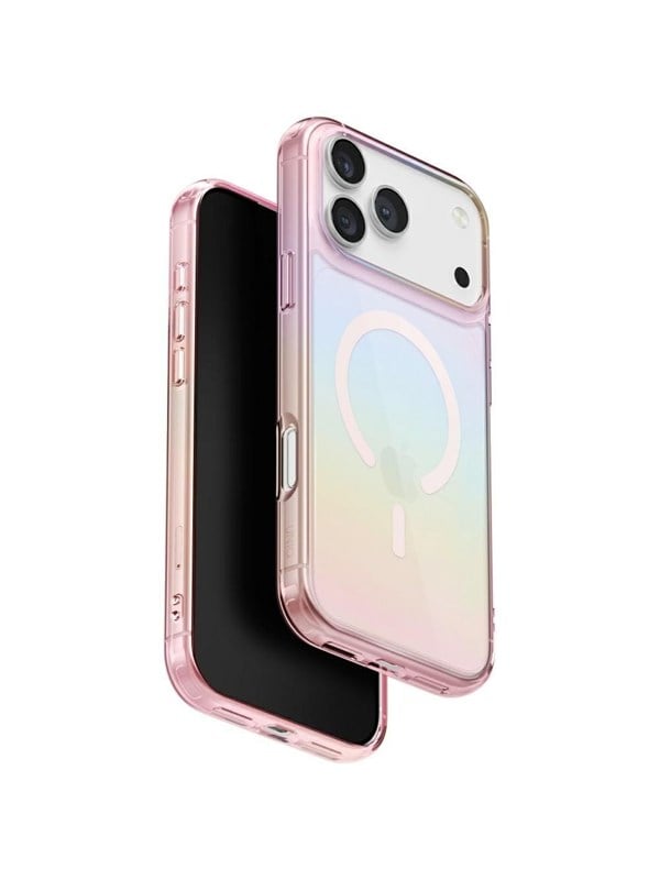 MagSafe Hülle für Apple iPhone 17 Pro, UNIQ, Iridescia MagClick, Pastellblau