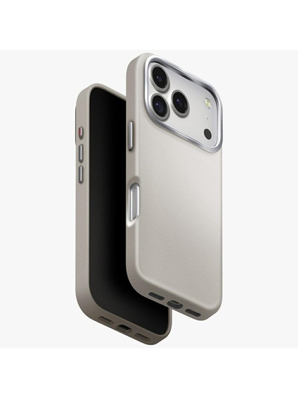 Hülle für Apple iPhone 17 Pro, UNIQ, Lyden Leatherette, Grau