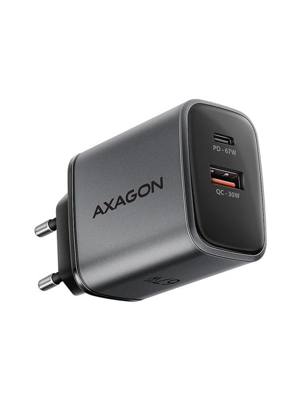 Ladegerät Axagon ACU-PQ67 67W USB-C und USB-A GaN Schnellladung