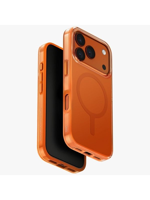 MagSafe Hülle für Apple iPhone 17 Pro, UNIQ, Clario MagClick, Orange
