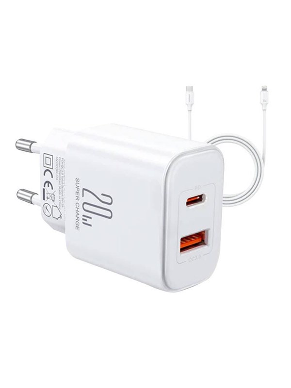 Joyroom Ladegert  JR-TCF05 Flash 20W  C to L Kabel 1m White