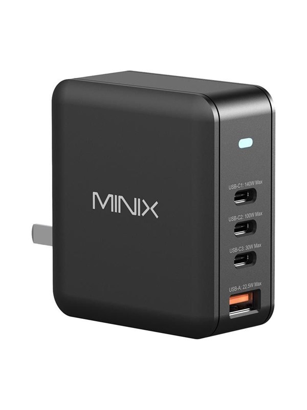 MINIX Minix P165 GaN Wandladegerät mit 3x USB-C- und 1x USB-A-Anschlüssen