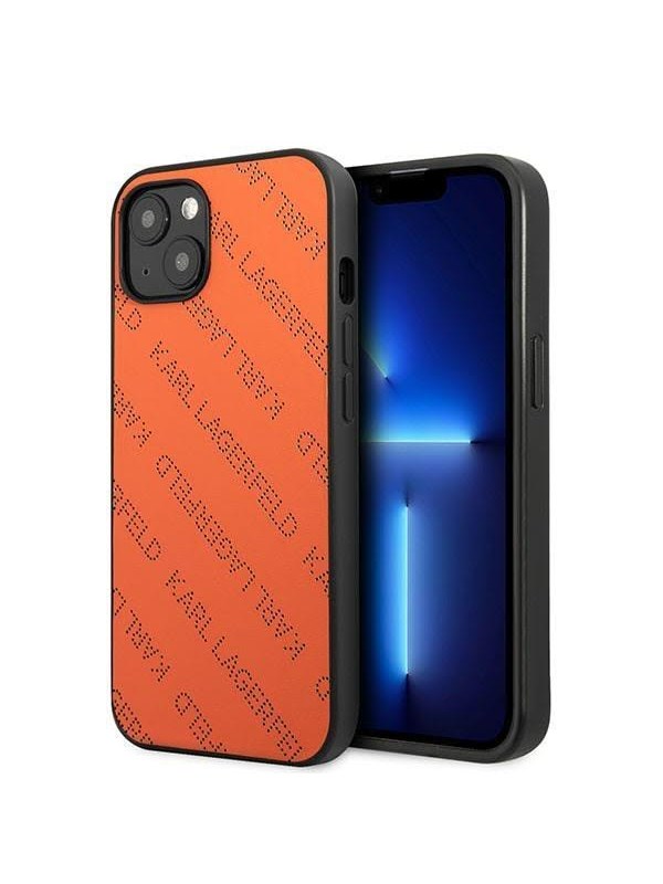 Karl Lagerfeld KLHCP13SPTLO iPhone 13 mini 54 hardcase orange  orange Perforated Allover