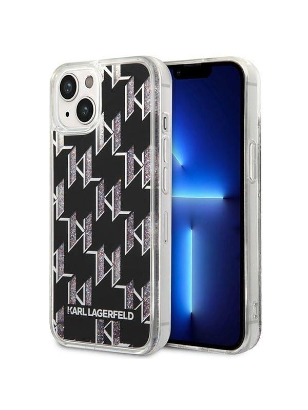 Karl Lagerfeld KLHCP14SLMNMK iPhone 14 6.1 "hardcase black / black Liquid Glitter Monogram
