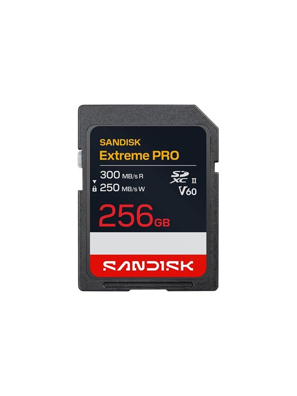 Image of SANDISK Extreme PRO - flash memory card - 256 GB - SDXC UHS-II