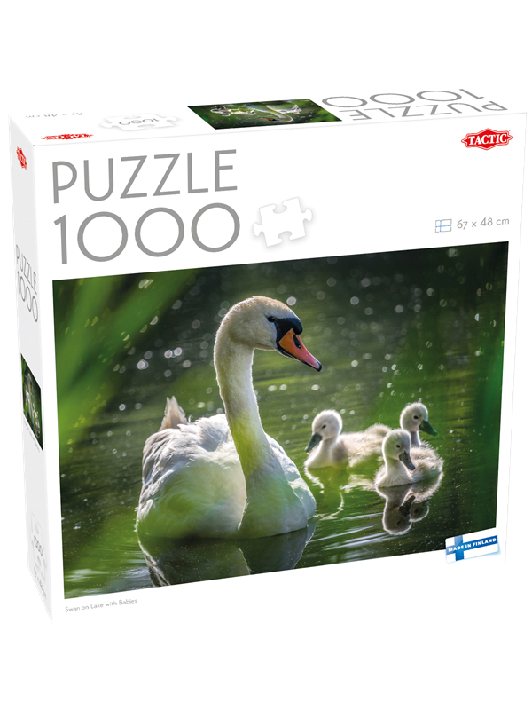 Tactic 1000 pcs puzzle Swan on Lake with Babies