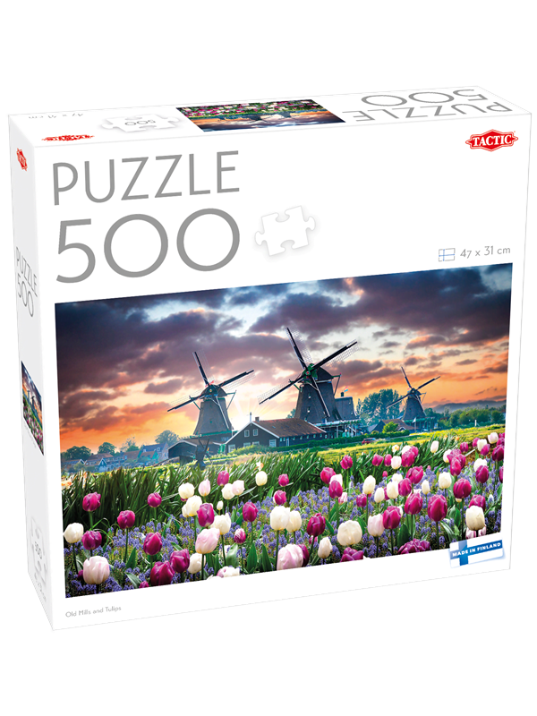 Tactic 500 pcs puzzle Old Mills and Tulips