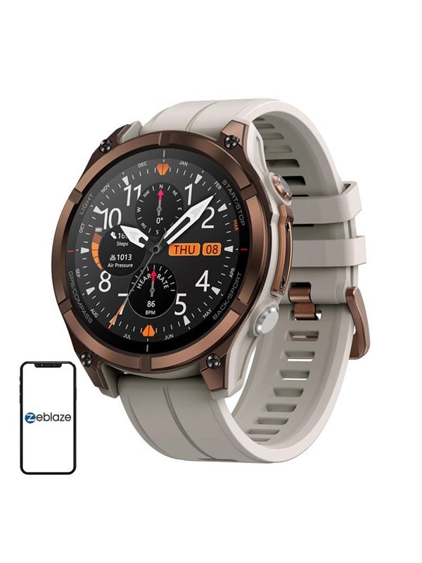 Nouvelle montre connectée GPS Zeblaze Stratos 4 Pro avec écran AMOLED de 1,43'', lampe torche bicolore, stockage de musique, plus de 170 modes d'entraînement