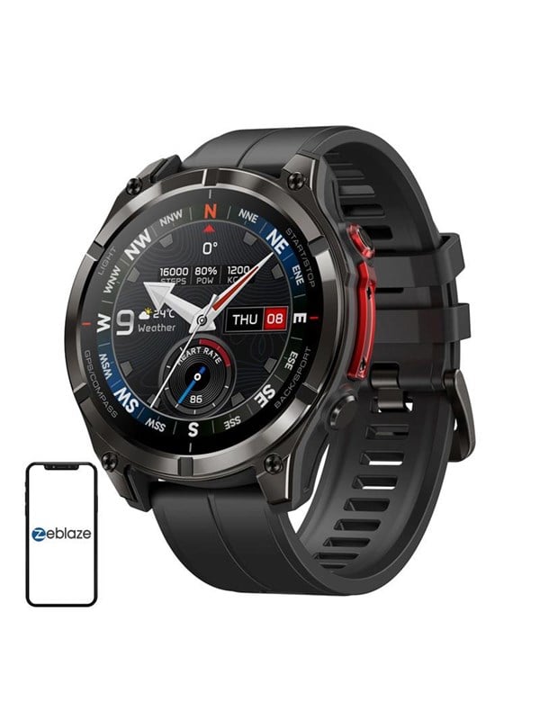 Zeblaze Stratos 4 Pro Bluetooth GPS 44mm Schwarz Armband Schwarz