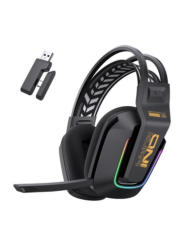 ONIKUMA GT828 kabelgebundene 2,4 GHz Bluetooth Gaming Kopfhörer Mikrofon Noise Cancelling RGB schwarz