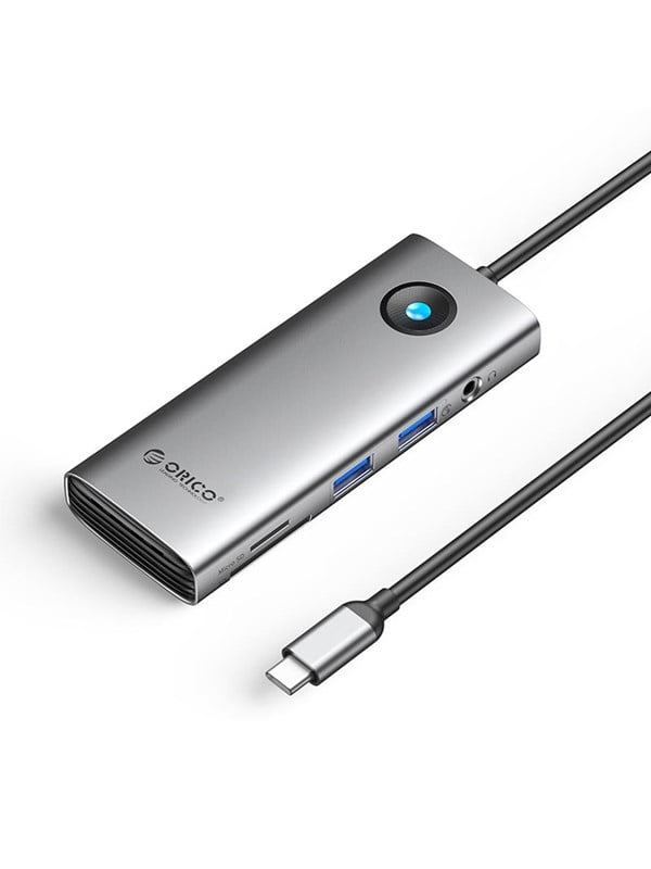 ORICO PW11 8in1 USB-C Docking Station 2x USB-A 30 1x USB-C PD 100W 1x HDMI 4K 60Hz 1x microSDSD 1x RJ45 Gigabit Ethernet 1x Audio 35mm - Gray