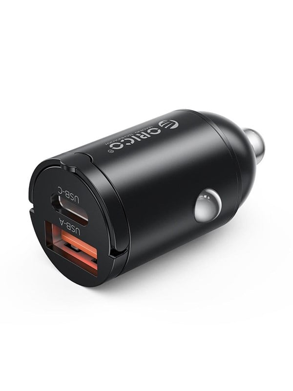 ORICO MiniRing 30W USB-A  USB-C Car Charger - Black
