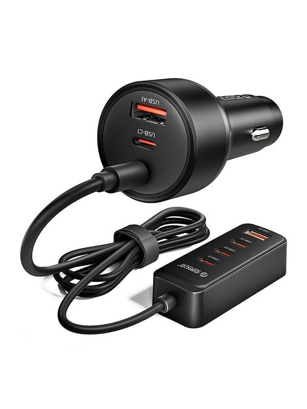 ORICO ChargeClip 108W Car Charger 2x USB-A  4x USB-C with Clip - Black