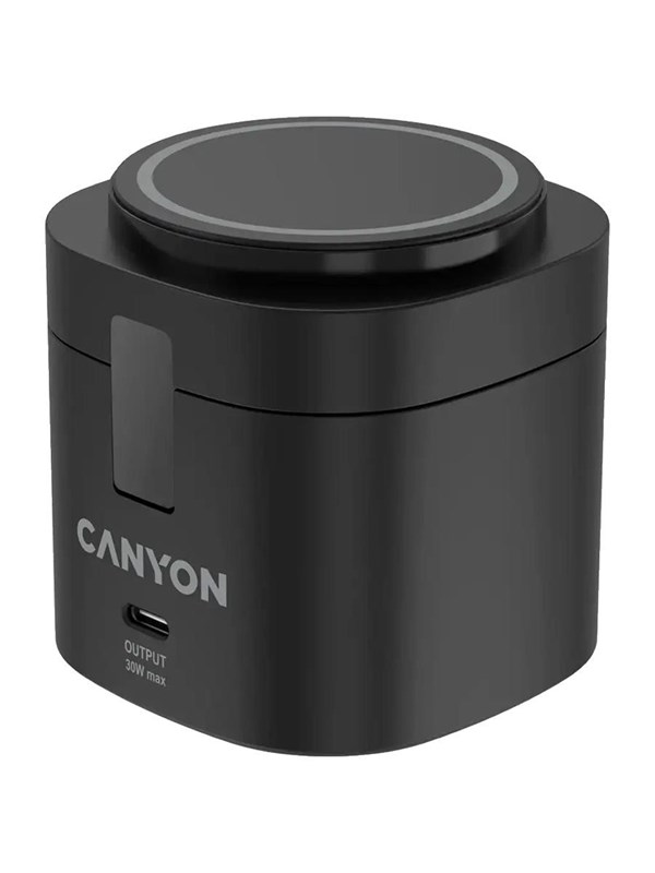 Canyon WCS-205 Qi2 15W 2-in-1 Kabelloses Ladegert Schwarz