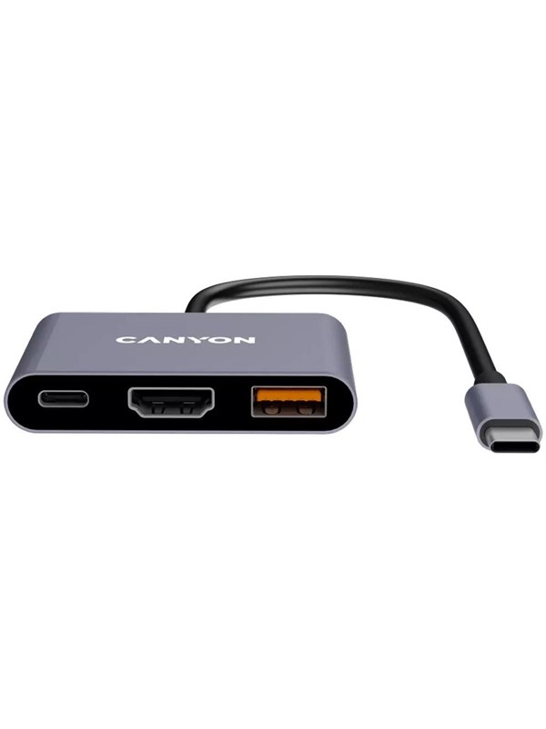 Canyon DS-4 3-in-1 USB-C Hub 4K HDMI Grau