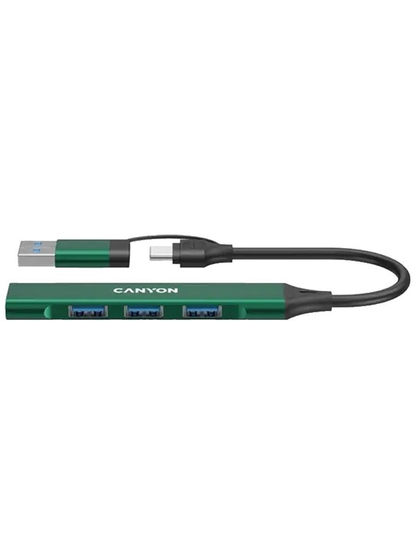 Canyon DS-02 4-in-1 USB-A/C Hub, Grün USB-Hubs