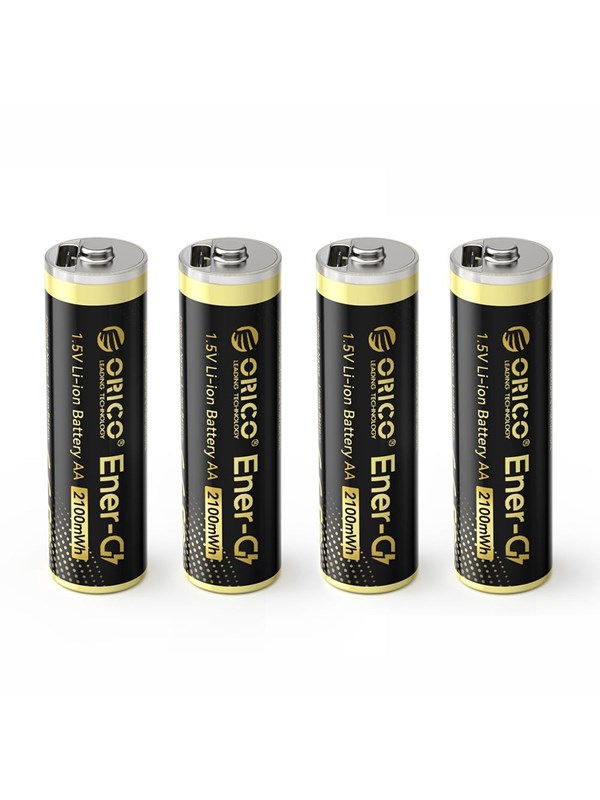 ORICO Ener-G EG5C Lithium Battery 15V 2100mWh AA USB-C Rechargeable Battery with Charging Cable 4 pcs