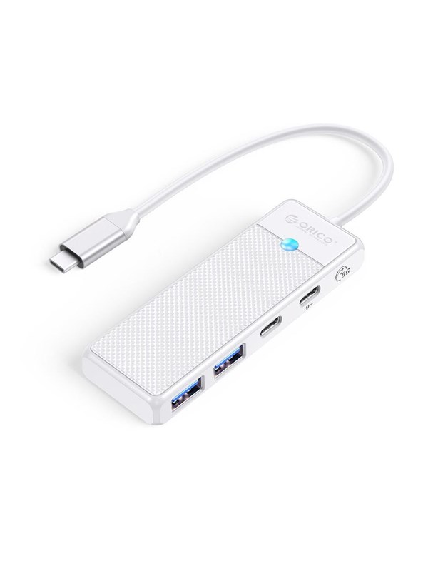 ORICO PAPW2AC-C3 USB Hub 4-port 2x USB-A 30 1x USB-C 30 with USB-C PD 100W charging 015m - white USB-Hubs - USB 30 - 4 - Wei