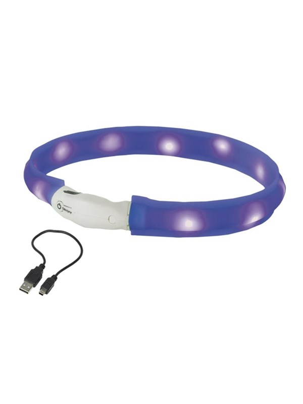 Nobby LED halsbånd wide VISIBLE M Blå