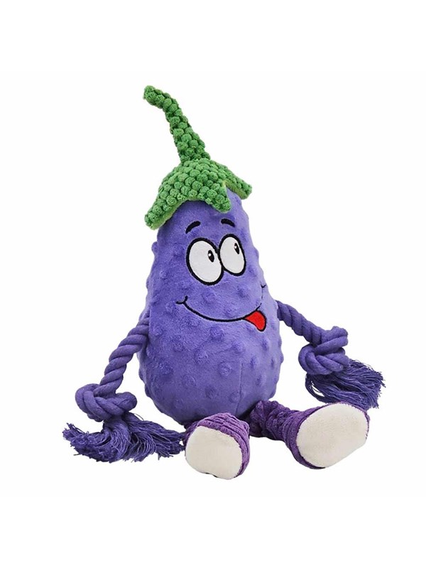 Nobby Plsch-Aubergine mit Seil 37 cm