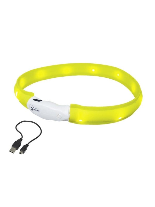 Nobby LED halsbånd bred VISIBLE S Gul