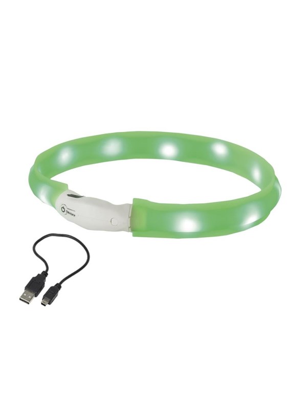 Nobby LED-Halsband wide VISIBLE S Grn