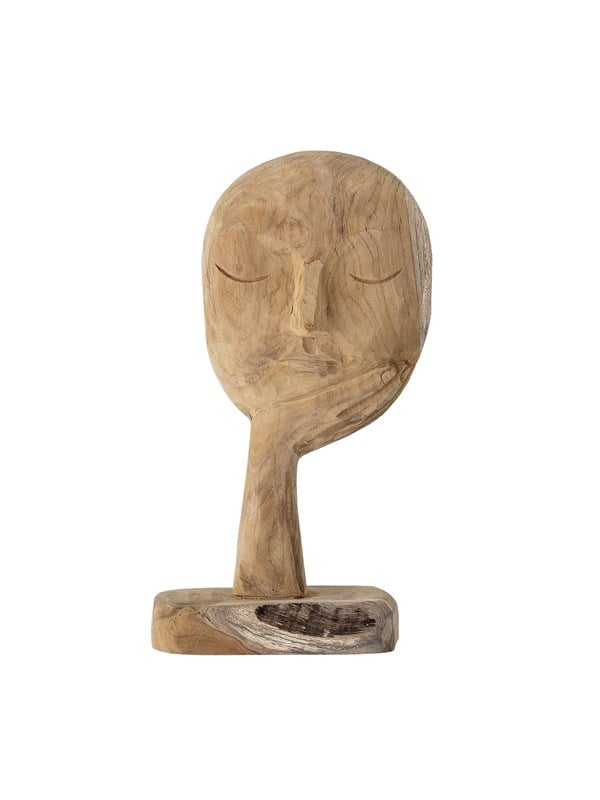Kopf Skulptur abstrakt H 35 cm recyceltes Holz
