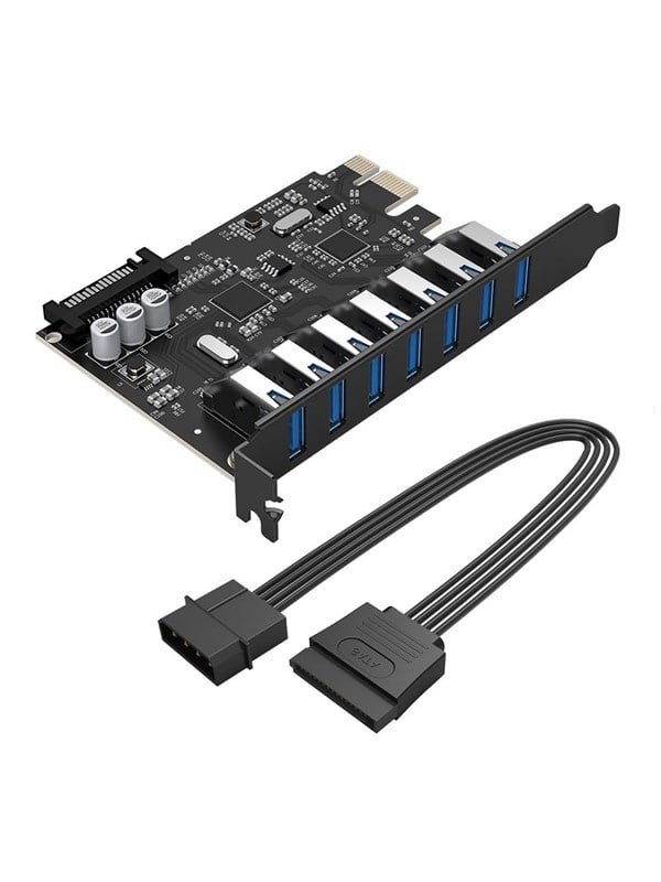 ORICO PVU3 PCI-E 7x USB 30 Expansion Card for Desktop - Black USB-Hubs