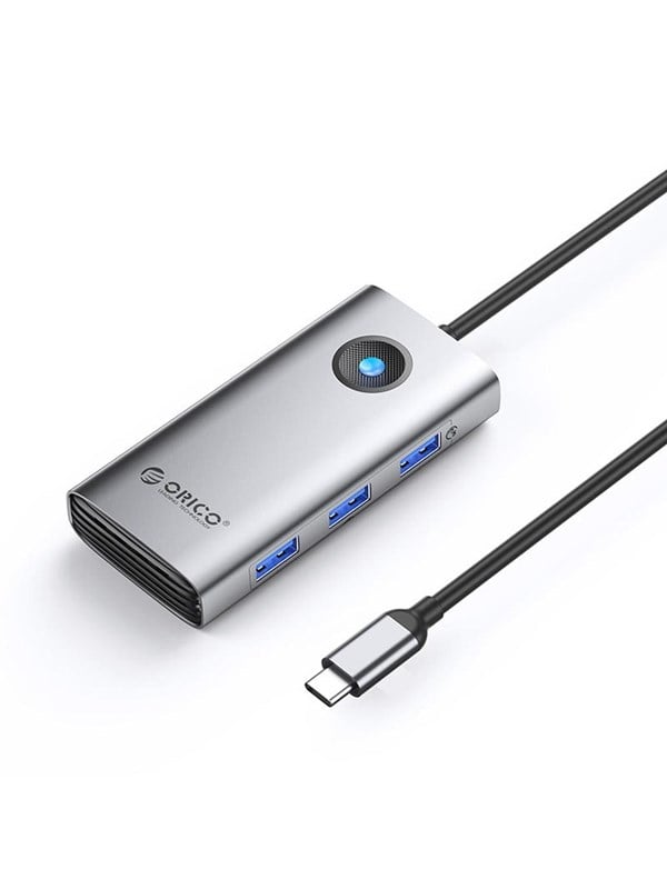 ORICO PW11 6in1 USB-C Docking Station 3x USB-A 30 1x USB-C PD 100W 1x HDMI 4K 30Hz 1x RJ45 25G Ethernet - Gray USB-Hubs - USB 30 - 6 - Grau