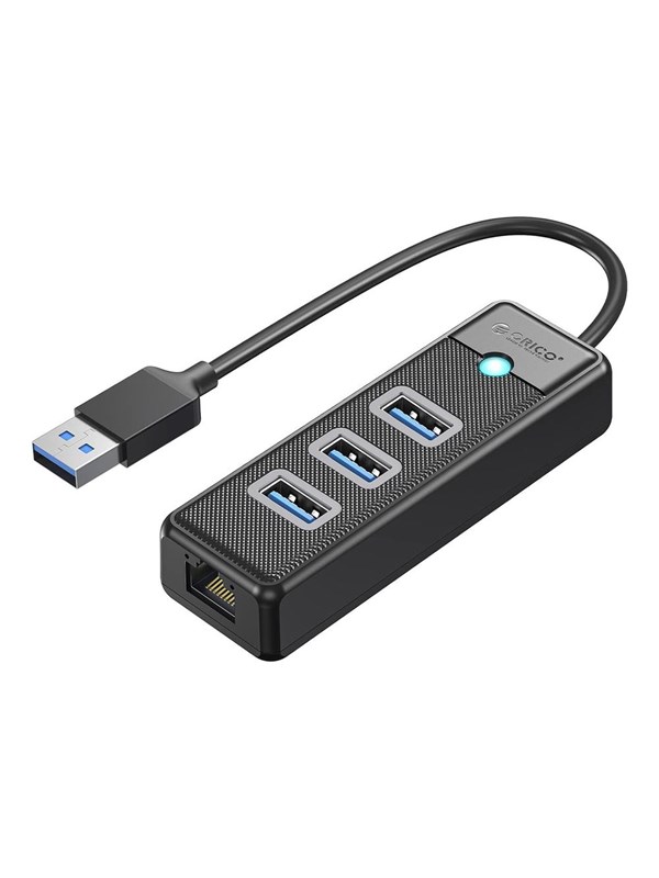 ORICO PW3UR25-U3 USB Hub 4-Port 3x USB-A 30 1x RJ45 25G Ethernet 18m - Black USB-Hubs - USB 30 - 4 - Schwarz