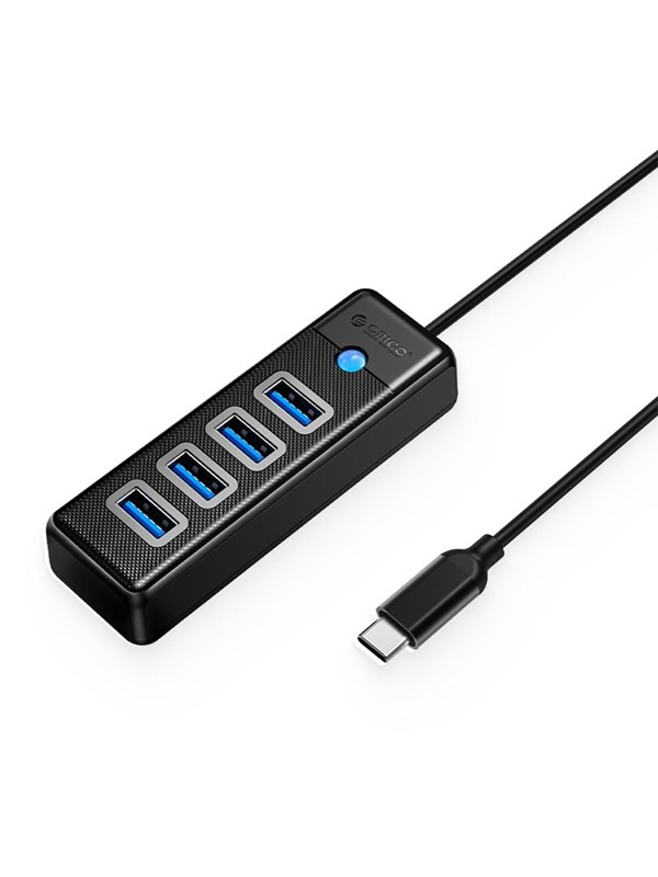 ORICO PW4U-C3 USB Hub 4-port USB-A 3.0 1m - black USB-Hubs - USB 3.0 - 4 - Schwarz