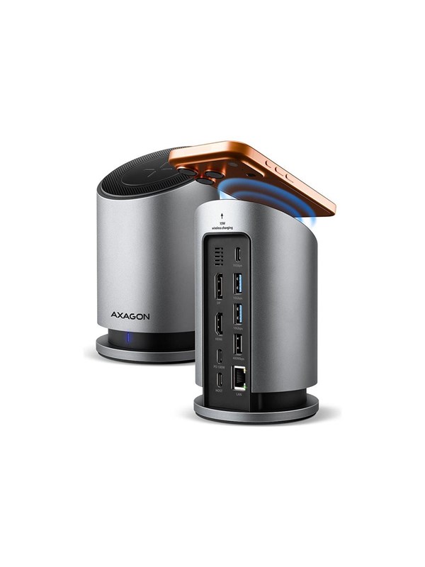 AXAGON HMC-WL9 - Dockingstation - USB-C 3.2 Gen 2 / Thunderbolt 3 / Thunderbolt 4 / Thunderbolt 5 - HDMI DP - 1GbE